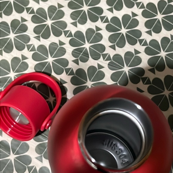 ♠️kate spade Stainless Steel Thermal Water Bottle, Red NIB - Picture 10 of 11